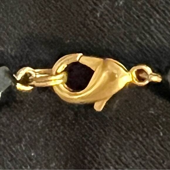 Vintage Jet Black Faceted Glass Bead Necklace~Hollywood Classic - Picture 9 of 10